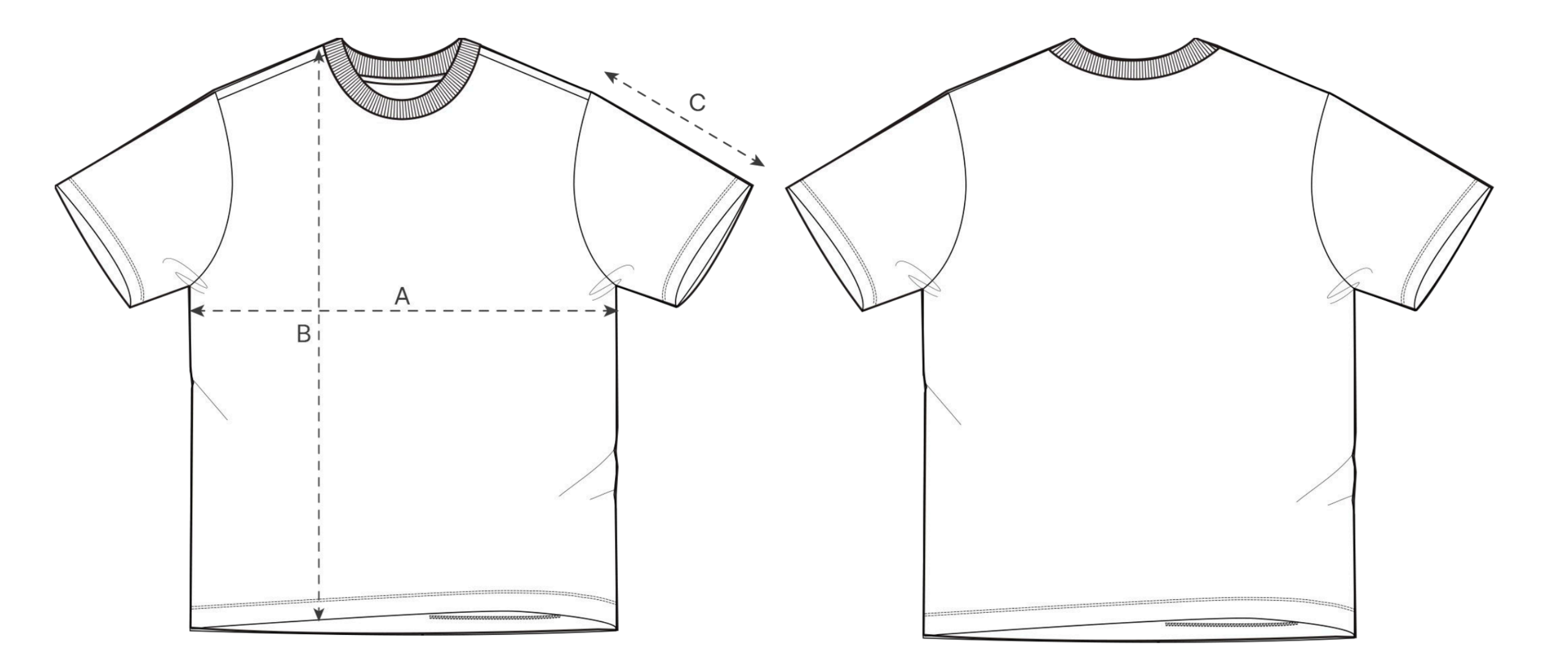 Diagramme de mesure pour t-shirt